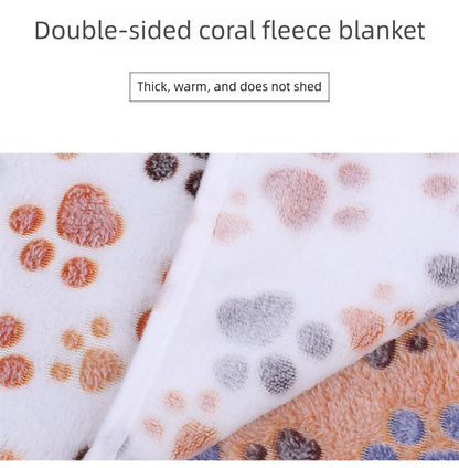 Green Pet Blanket Set – Plush Paw Print Design, 3-Piece Pack (S/M/L Sizes) - view 5