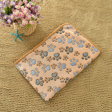 Brown Pet Blanket Set – Plush Paw Print Design, 3-Piece Pack (S/M/L Sizes)