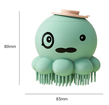 Green 2-Pack Pet Bath Brush with Shampoo Dispenser - Soft Silicone Massager for Dogs & Cats - view 2