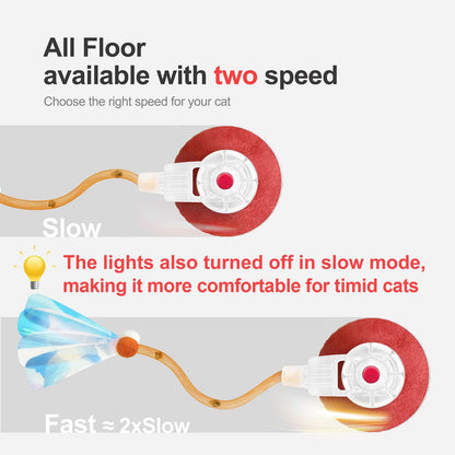 Red Interactive Smart Electric Cat Toy Ball - Automatic Irregular Rolling Teaser for Independent Play - view 3