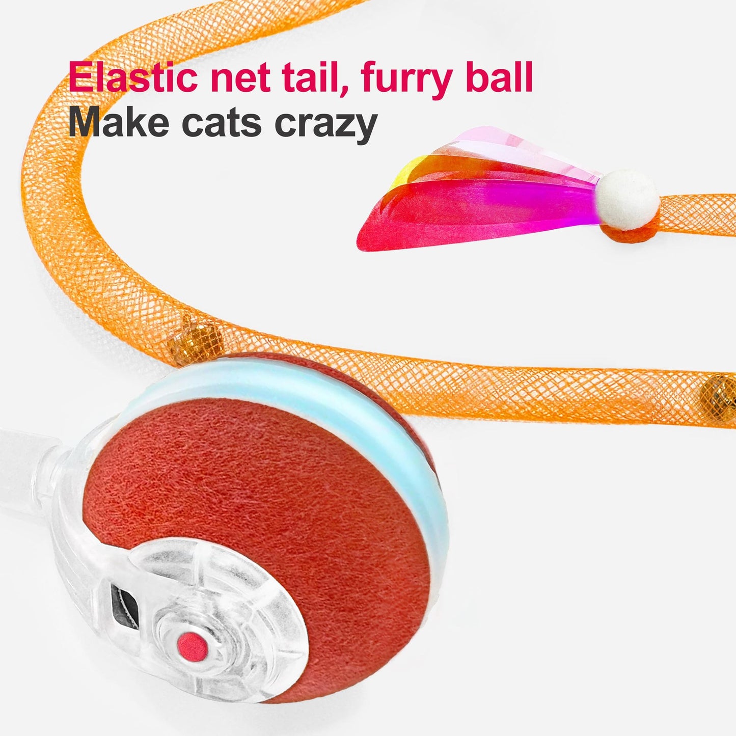 Red Interactive Smart Electric Cat Toy Ball - Automatic Irregular Rolling Teaser for Independent Play - view 4