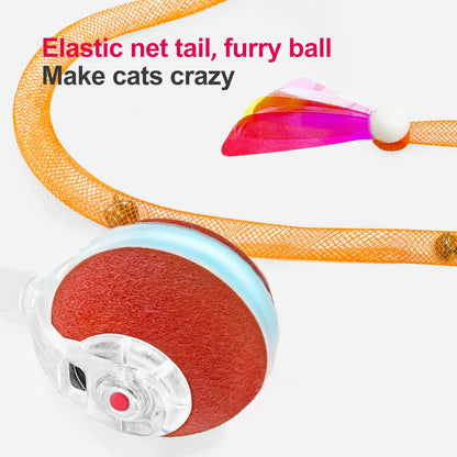 Red Interactive Smart Electric Cat Toy Ball - Automatic Irregular Rolling Teaser for Independent Play - view 4