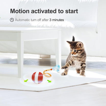 Red Interactive Smart Electric Cat Toy Ball - Automatic Irregular Rolling Teaser for Independent Play - view 5