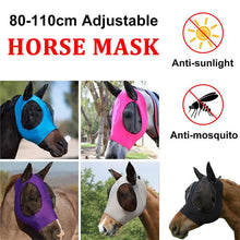 Purple 2-PCS Breathable Horse Fly Mask Set - Equestrian Fly Veils with Ears for Insect Control and Comfort - view 2