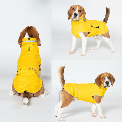 L Yellow All-Season Pet Raincoat - Waterproof & Dustproof High-Collar Dog Windbreaker for Spring - view 2