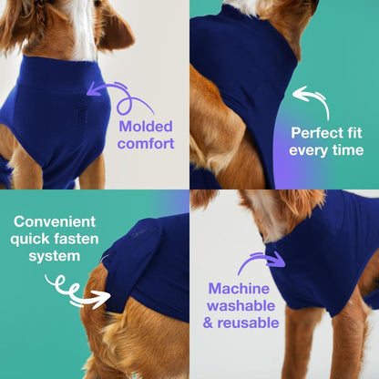 S/M Blue Premium Pet Physiological Suit - Comfortable & Breathable Bamboo Modal Recovery Suit - view 2