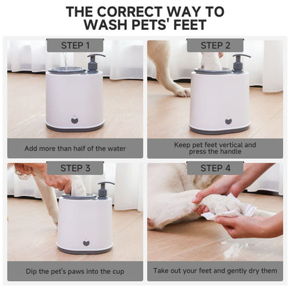 Grey Electric Pet Paw Cleaner Automatic Dog Foot Washer Cup with Built-in Soap Dispenser Soft Silicone Massage Bristles for Small Dogs & Cats - view 4