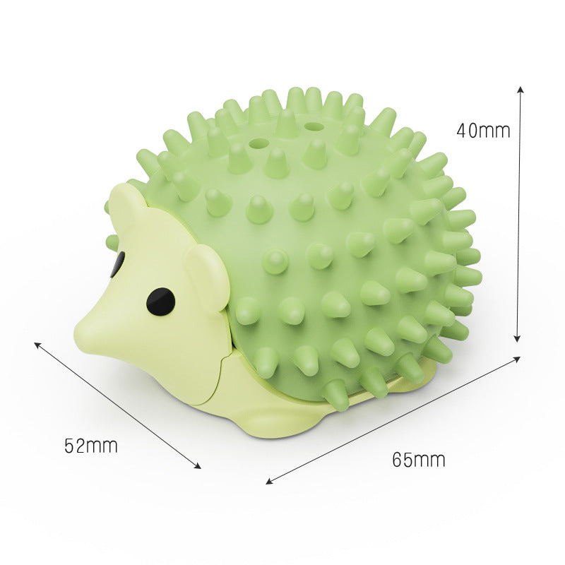 Green 4 Pack Hedgehog Catnip Toys Self Grooming Face Scratcher & Teething Chew Toy Soft Rubber Interactive Play Set for Kittens - view 2