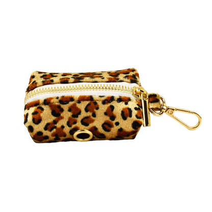 M Luxury 5 Piece Dog Harness and Collar Set Leopard Print with Leash Bow Tie & Waste Bag Holder Gold Metal Buckle Walking Gear - view 6