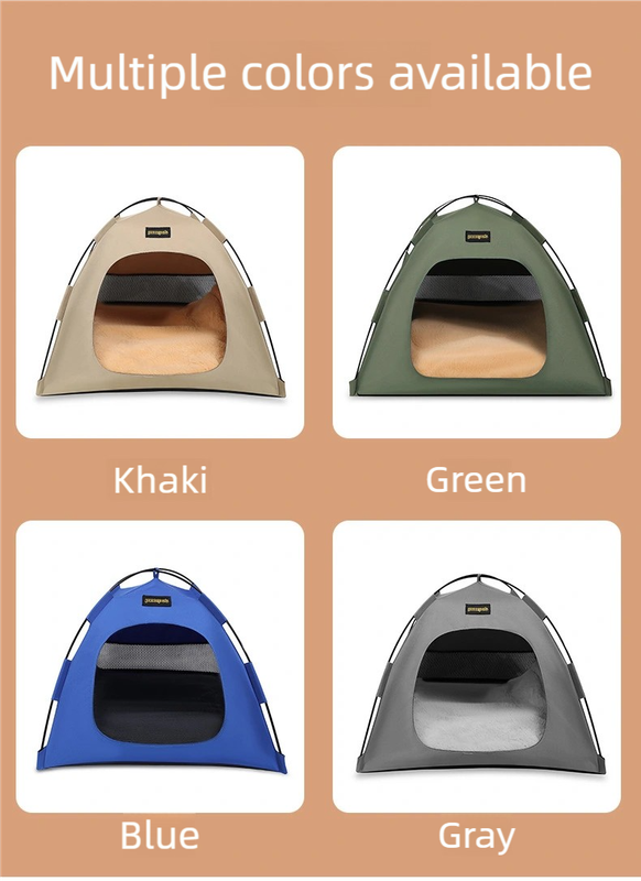 Small Size Pet Tent for Cats & Dogs(Khaki) - Portable Comfort Shelter with Soft Cushion - view 3