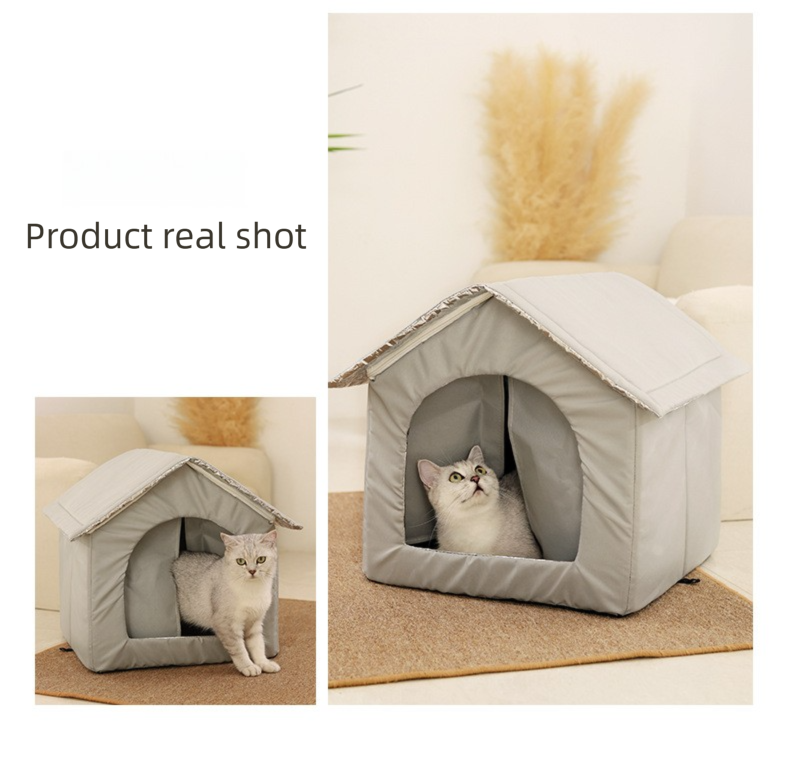 Medium Elevated Indoor/Outdoor Pet Shelter(blue): Waterproof, Insulated for All-Season Warmth - view 5