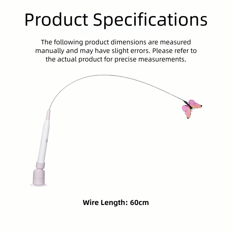 Automatic Interactive Butterfly Cat Toy – Electric Rotating Wand with 60CM Steel Wire, Suction Base & 2 Smart Modes for Kitten Enrichment - view 4