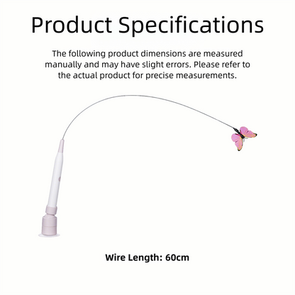 Automatic Interactive Butterfly Cat Toy – Electric Rotating Wand with 60CM Steel Wire, Suction Base & 2 Smart Modes for Kitten Enrichment - view 4