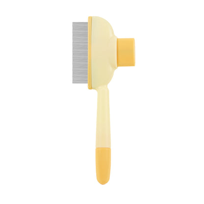 4-Pack Self-Cleaning Pet Brush Set – Stainless Steel Deshedding Slicker Combs (2 Long Pin & 2 Dual Pin) in Green & Yellow Tones - view 2