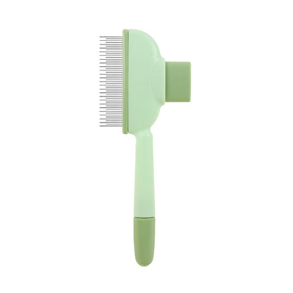 4-Pack Self-Cleaning Pet Brush Set – Stainless Steel Deshedding Slicker Combs (2 Long Pin & 2 Dual Pin) in Green & Yellow Tones - view 5