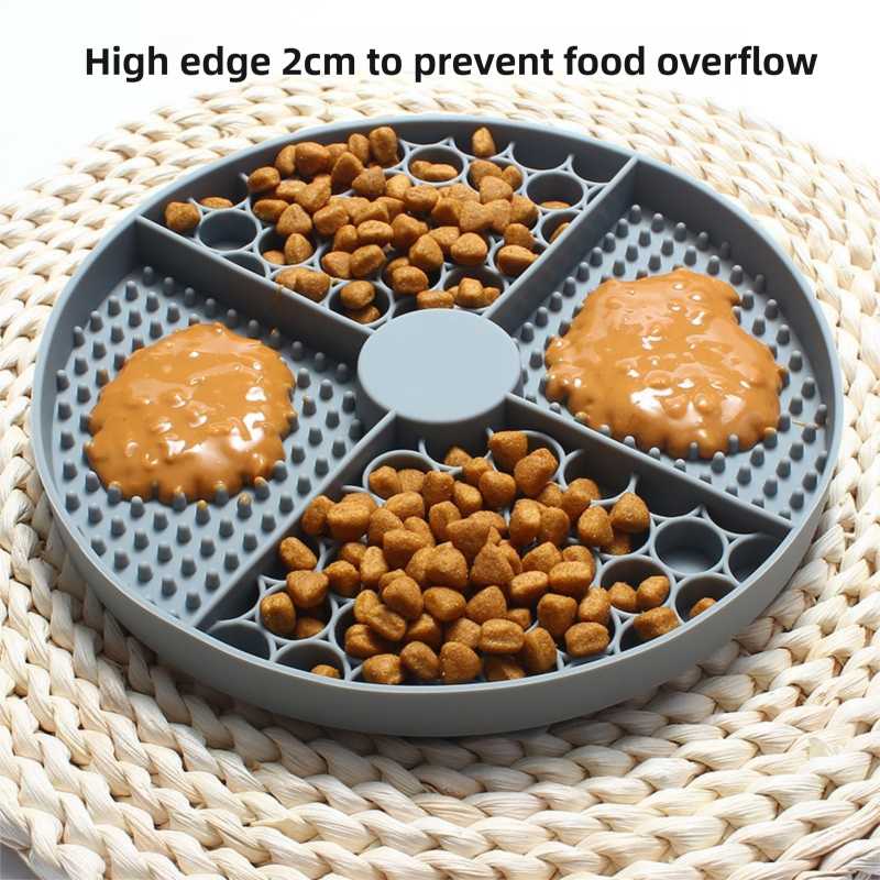 2-Pack Yellow Food Grade Silicone Dog Lick Mat - Bone Shape Slow Feeder for Anxiety Relief, Training & Bath Time - Non-Slip Suction Cups - view 3