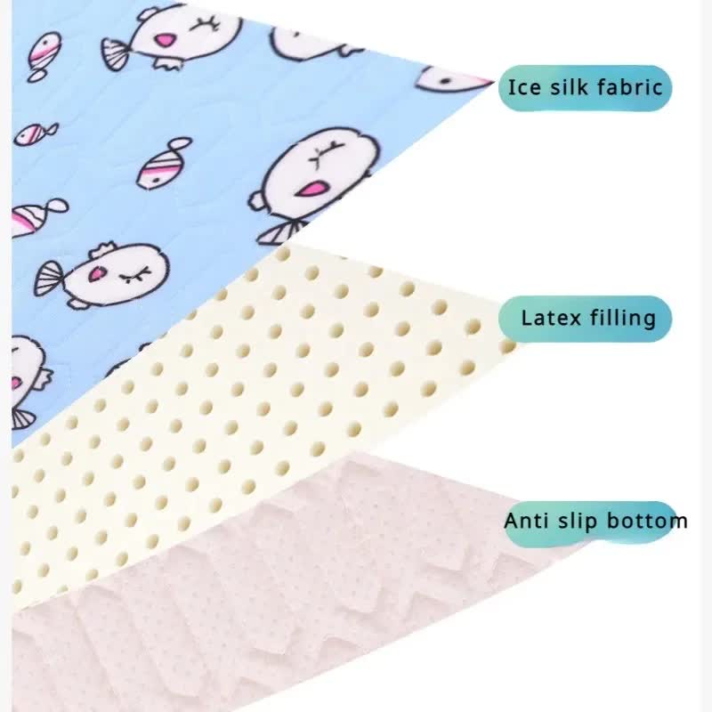 2-Pack Black Cat Pet Summer Cooling Latex Pad (XL Size: 70x50cm) - Breathable Ice Silk & Latex-Filled Dog Bed Cat Sleeping Mat with Non-Slip Base - view 2