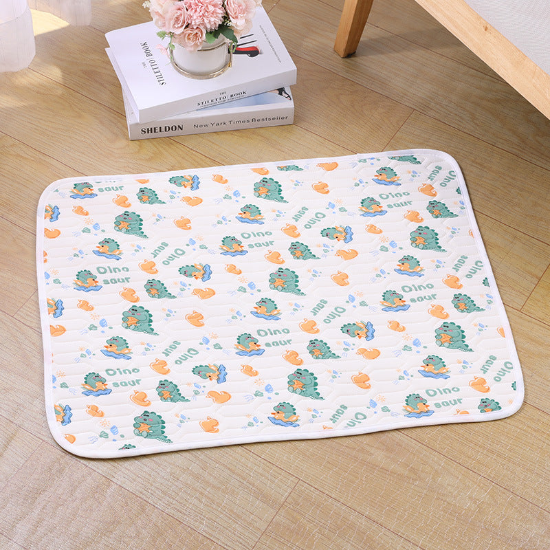 2-Pack Green Dinosaur Pet Summer Cooling Latex Pad (XXL Size: 90x70cm) - Breathable Ice Silk & Latex-Filled Dog Bed Cat Sleeping Mat with Non-Slip Base