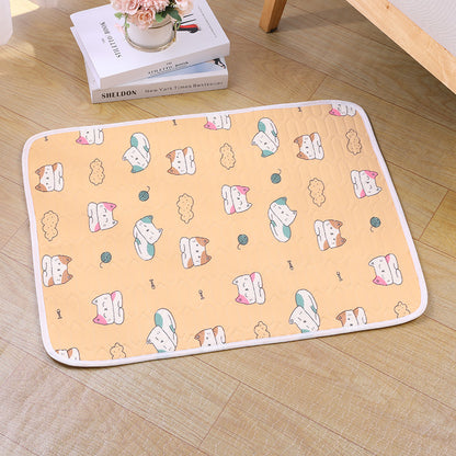 2-Pack Orange Cat Pet Summer Cooling Latex Pad (XXL Size: 90x70cm) - Breathable Ice Silk & Latex-Filled Dog Bed Cat Sleeping Mat with Non-Slip Base