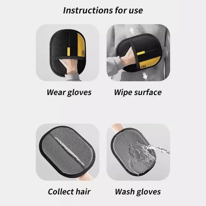 2-Pack Pet Hair Removal Tool (24x18CM) - Reusable Static Removal Gloves, Double-Sided Grooming Gloves for Pets, Removes Pet Fur Hair for Carpets - view 3