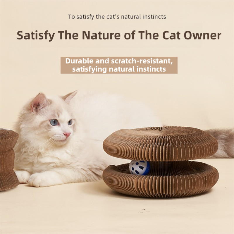 2-Pack Creative Accordion Cat Scratcher (Cat Head Design, 23x23x10CM) - Reversible Honeycomb Material Scratch Pad & Lounge Mat for Stress Relief - view 2