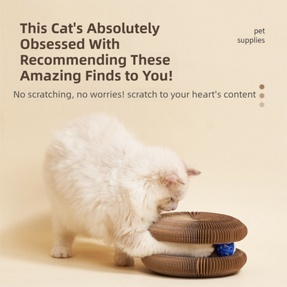 2-Pack Creative Accordion Cat Scratcher (Cat Head Design, 23x23x10CM) - Reversible Honeycomb Material Scratch Pad & Lounge Mat for Stress Relief - view 3
