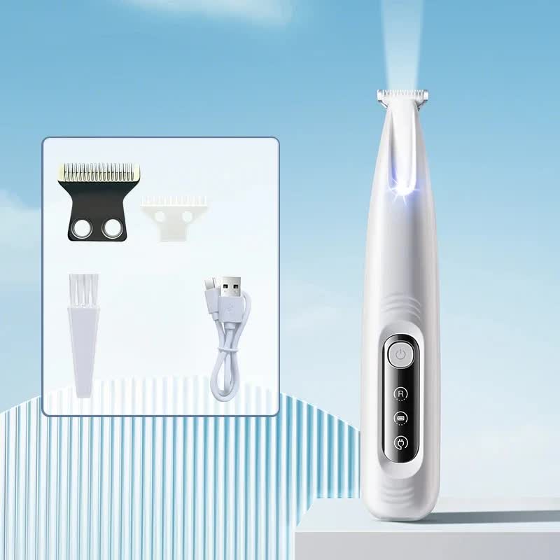 F6 Portable Pet Hair Detailed Trimmer(2 x 140mm Blades) - Cat & Dog Waterproof Grooming Clipper with LED Light & Display, Low-Noise Ceramic Blade