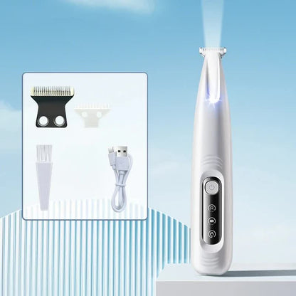 F6 Portable Pet Hair Detailed Trimmer(2 x 140mm Blades) - Cat & Dog Waterproof Grooming Clipper with LED Light & Display, Low-Noise Ceramic Blade