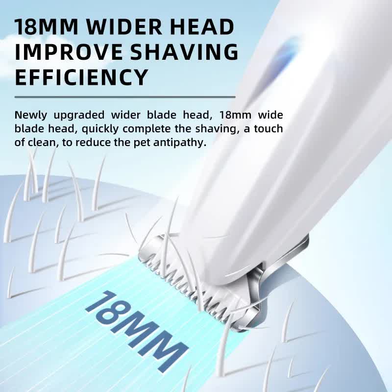F6 Portable Pet Hair Detailed Trimmer(2 x 140mm Blades) - Cat & Dog Waterproof Grooming Clipper with LED Light & Display, Low-Noise Ceramic Blade - view 3