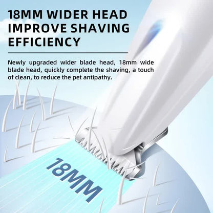 F6 Portable Pet Hair Detailed Trimmer(2 x 140mm Blades) - Cat & Dog Waterproof Grooming Clipper with LED Light & Display, Low-Noise Ceramic Blade - view 3