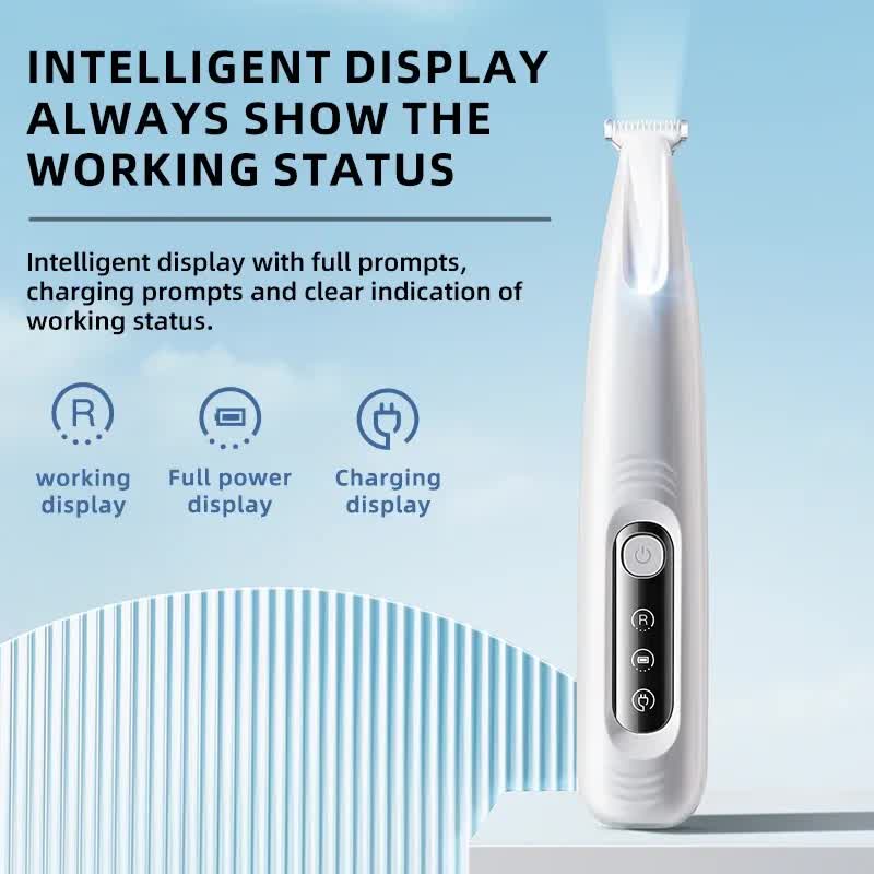 F6 Portable Pet Hair Detailed Trimmer(2 x 140mm Blades) - Cat & Dog Waterproof Grooming Clipper with LED Light & Display, Low-Noise Ceramic Blade - view 4