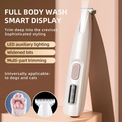F5 Portable Pet Hair Detailed Trimmer(2 x 140mm Blades) - Cat & Dog Waterproof Grooming Clipper with LED Light & Display, Low-Noise Ceramic Blade - view 2