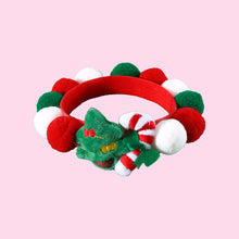 Christmas Pet Pom-Pom Adjustable Cotton Collar Set(2-Pack Size M) - Cat and Dog Holiday Costume, Cute Bell Hat and Tree Umbrella Designs - view 2