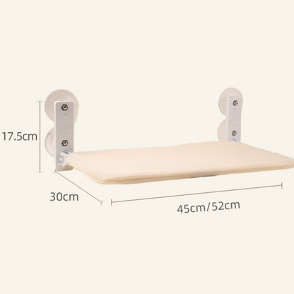 Foldable Window Thickened Plush Cat Perch(52 x 30 cm) - Warm Soft Plush Hammock with Strong 85mm Dual Suction Cups for Indoor Pets - view 6