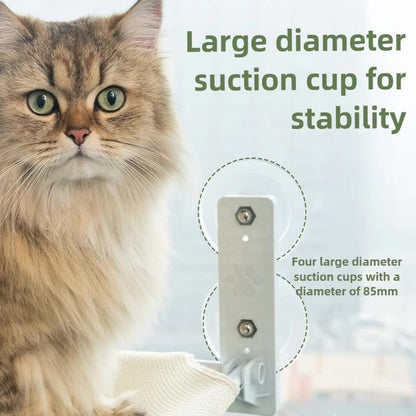 Foldable Window Beige Breathable Mesh Cat Perch(52 x 30 cm) - Cat Hammock with 85mm Strong Dual Suction Cups for Indoor Cats - view 3