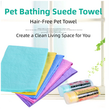 2-Pack Large Size Super Absorbent Quick Drying Pet Towel with Storage Canister(65x42CM) - Non Hair-Stick PVA Bath Towel for Dogs & Cats, Random Color
