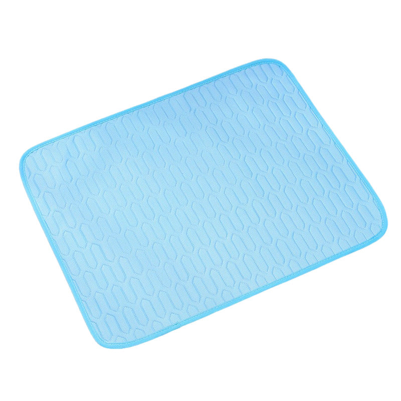 Blue Pet Summer Ice Silk Cooling Mat - Breathable Latex Sleep Pad for Dogs & Cats (40x30cm)
