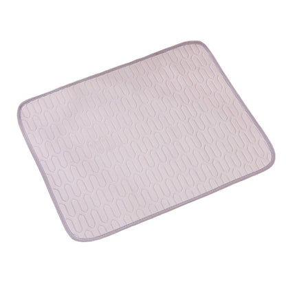Grey Pet Summer Ice Silk Cooling Mat - Breathable Latex Sleep Pad for Dogs & Cats (40x30cm)