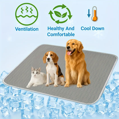 Grey Pet Summer Ice Silk Cooling Mat - Breathable Latex Sleep Pad for Dogs & Cats (40x30cm) - view 3