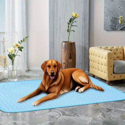 Grey Pet Summer Ice Silk Cooling Mat - Breathable Latex Sleep Pad for Dogs & Cats (70x50cm) - view 5
