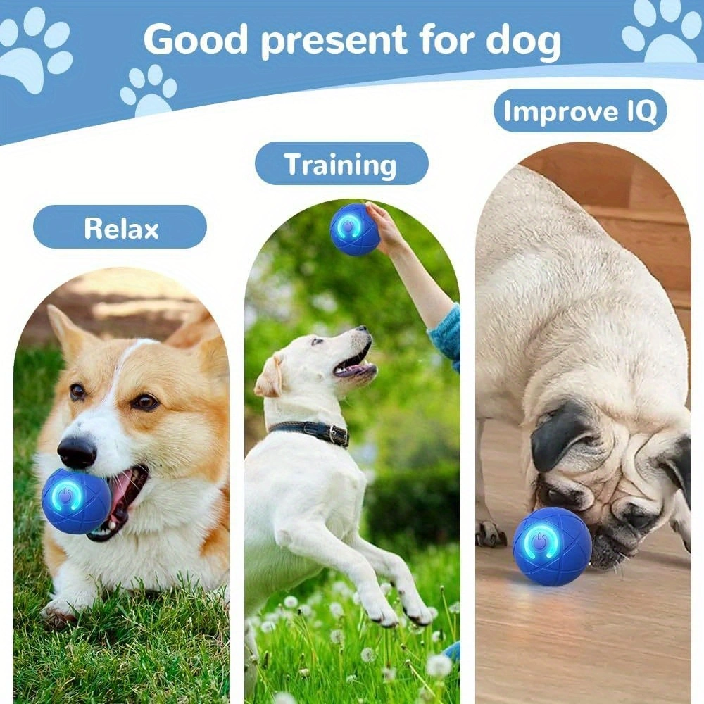 2-PCS Orange Intelligent Gravity Jump Ball - Dynamic Bite-Resistant Pet Toy for Cats & Small to Medium Breeds - USB-C Rechargeable - view 3