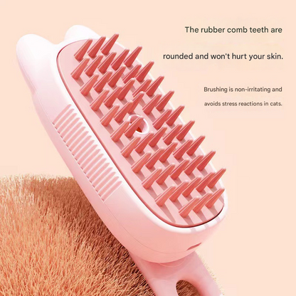 Beige Pet Spray Grooming Brush - 3-in-1 Steam Dematting Comb with Nano Mist for Cats & Dogs - Anti-Flying Hair & Massage - view 4