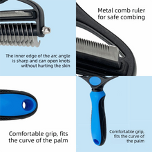 Blue Pet Grooming Comb – Fine Toothed Side for Hair Removal and Detangling, Ideal for Dogs with Long or Thick Coats in Australia - view 2