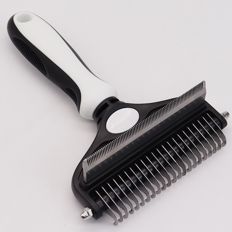 White Pet Grooming Comb – Fine Toothed Side for Hair Removal and Detangling, Ideal for Dogs with Long or Thick Coats in Australia
