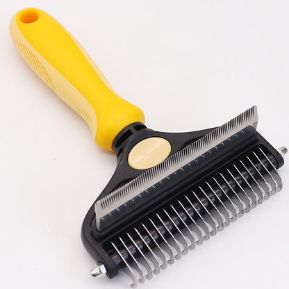 Wheat color Pet Grooming Comb – Fine Toothed Side for Hair Removal and Detangling, Ideal for Dogs with Long or Thick Coats in Australia