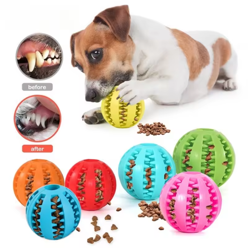 Green TPR Dog Chew Ball Set – 3-Piece Size Combination (Small, Medium, Large) with Food Hiding Design for Teeth Cleaning and Mental Stimulation in Australia - view 3