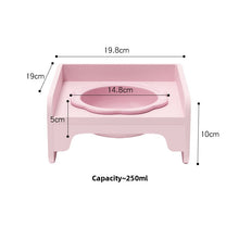 Pink Ceramic Raised Cat Bowl with Splash Proof Stand 250ml Elevated Pet Feeder for Kittens and Small Dogs Modular Interlocking Design