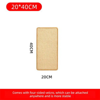 3-PCS Self-Adhesive Sisal Cat Scratching Mat Vertical Wall Mounted Scratcher Board for Furniture Protection(20cmx40cm)