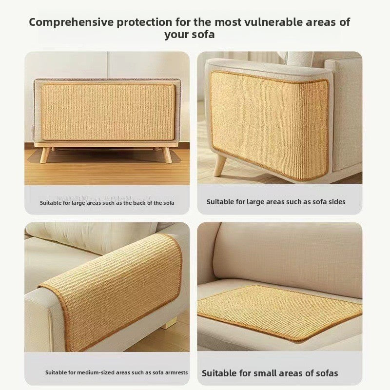 3-PCS Self-Adhesive Sisal Cat Scratching Mat Vertical Wall Mounted Scratcher Board for Furniture Protection(20cmx40cm) - view 4
