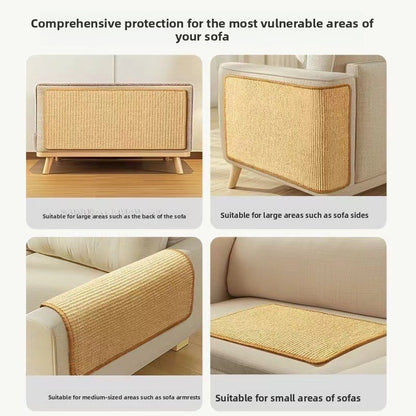 3-PCS Self-Adhesive Sisal Cat Scratching Mat Vertical Wall Mounted Scratcher Board for Furniture Protection(20cmx40cm) - view 4